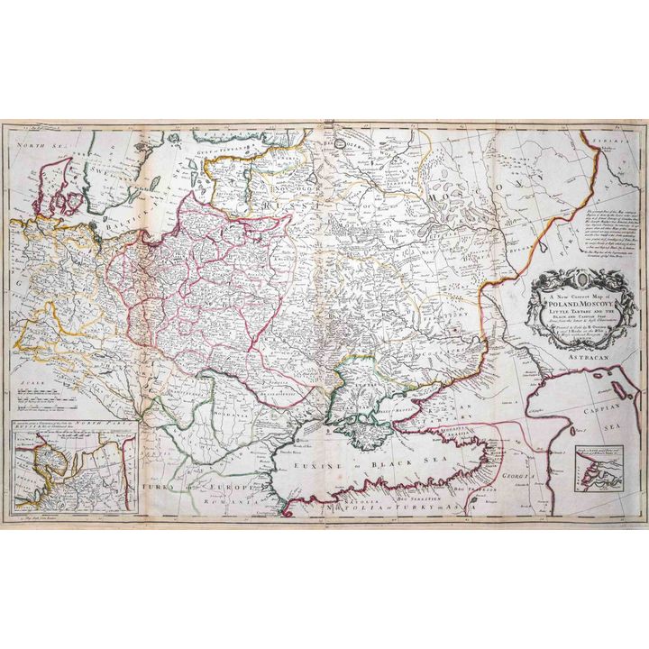 Henry Overton, John Hoole | A new correct map of Poland, Moscovy, Little Tartary and the Black and Caspian seas