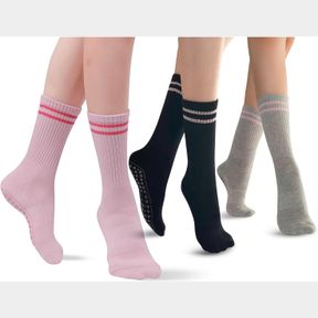 JCZANXI YOGA SOCKS WITH GRIPS FOR WOMEN, NON SLIP GRIPPY SOCKS FOR YOGA, PILATES, BARRE, DANCE | IDEAL CUSHIONED CREW SOCKS