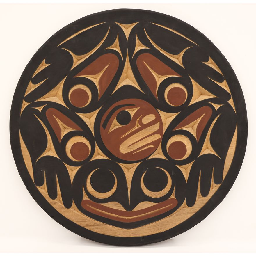 Bunni Peterson ''Frog & Man'' 2001 Cedar Plaque