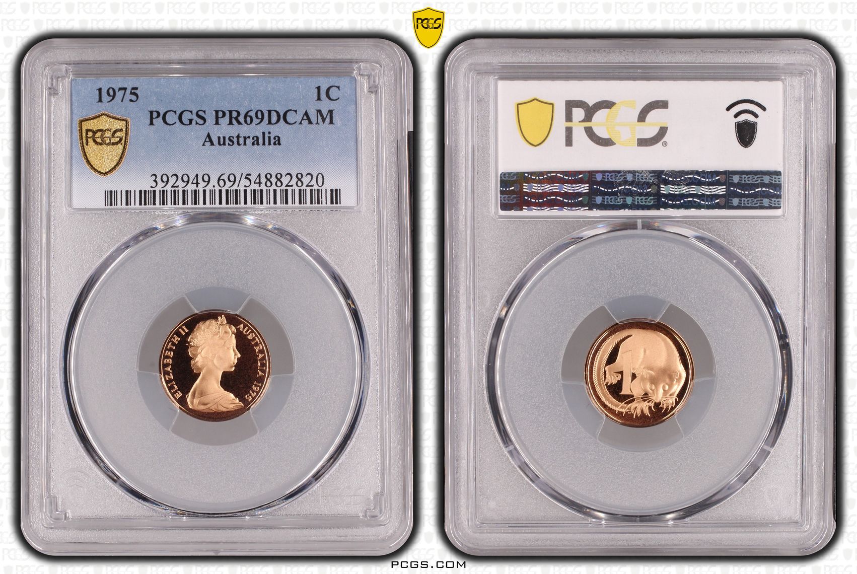 One Cent, 1975, Pcgs Pr69dcam