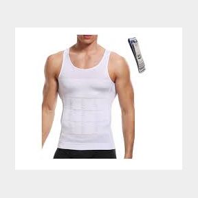 Shygol Men Compression Slimming Body Shaper Vest - White - White - XL | SJ 51494/1905 B1 (S6) B1 (S6 CB)