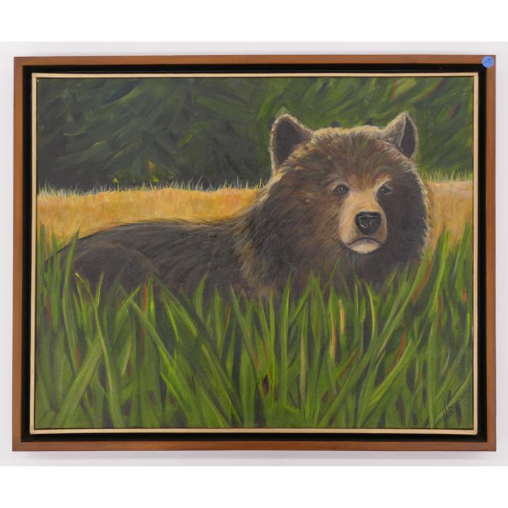 L. Main ''Bearly There'' 2003 Acrylic Painting Framed 27''x33''