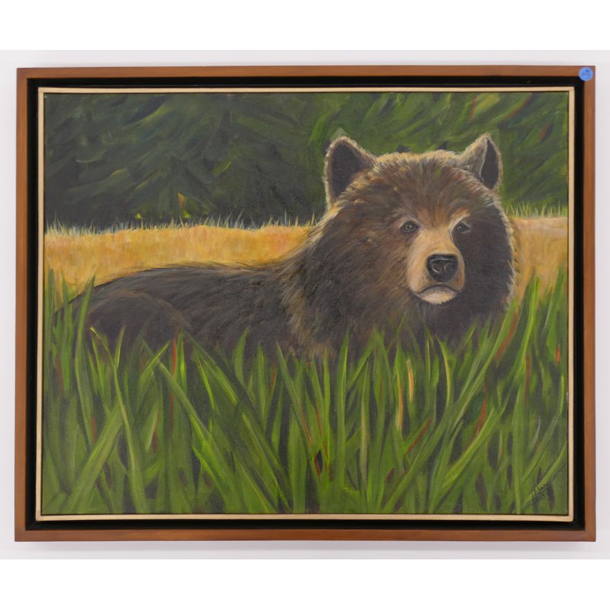 L. Main ''Bearly There'' 2003 Acrylic Painting Framed 27''x33''