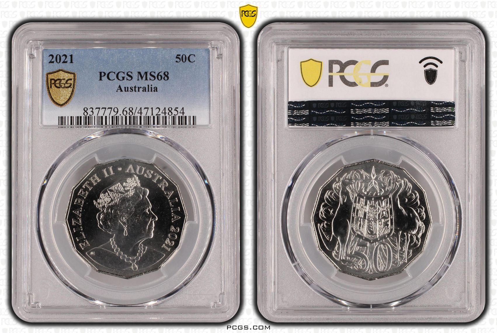 Elizabeth II, Fifty Cent, 2021, PCGS MS68