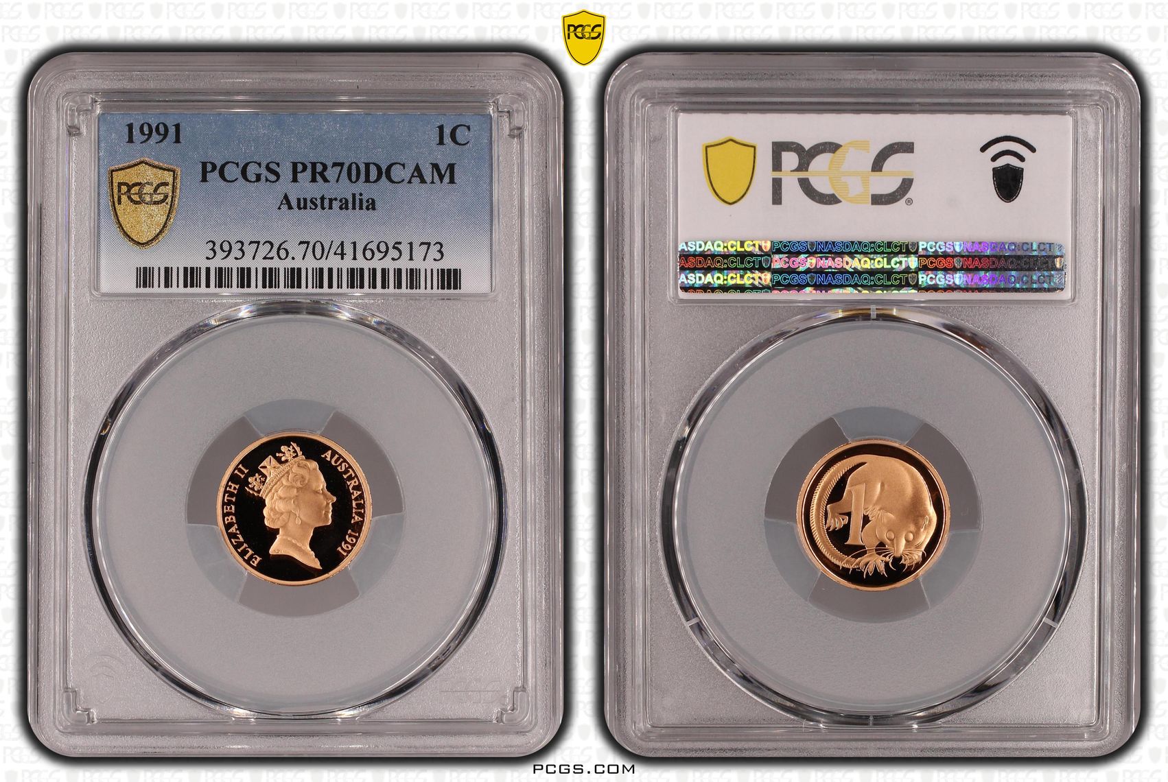Elizabeth II, One Cent, 1991, PR70DCAM