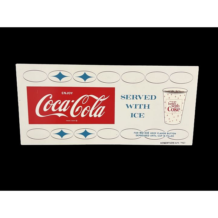 Enjoy Coca Cola Coke Served With Ice Tin Metal Soda Sign