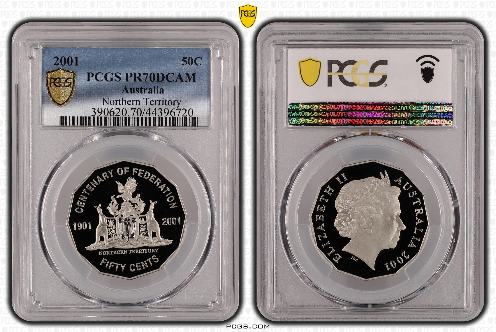 2001 Australian Fifty Cent, 50c Proof Northern Territory PCGS - PR70DCAM POP 32/0 -720