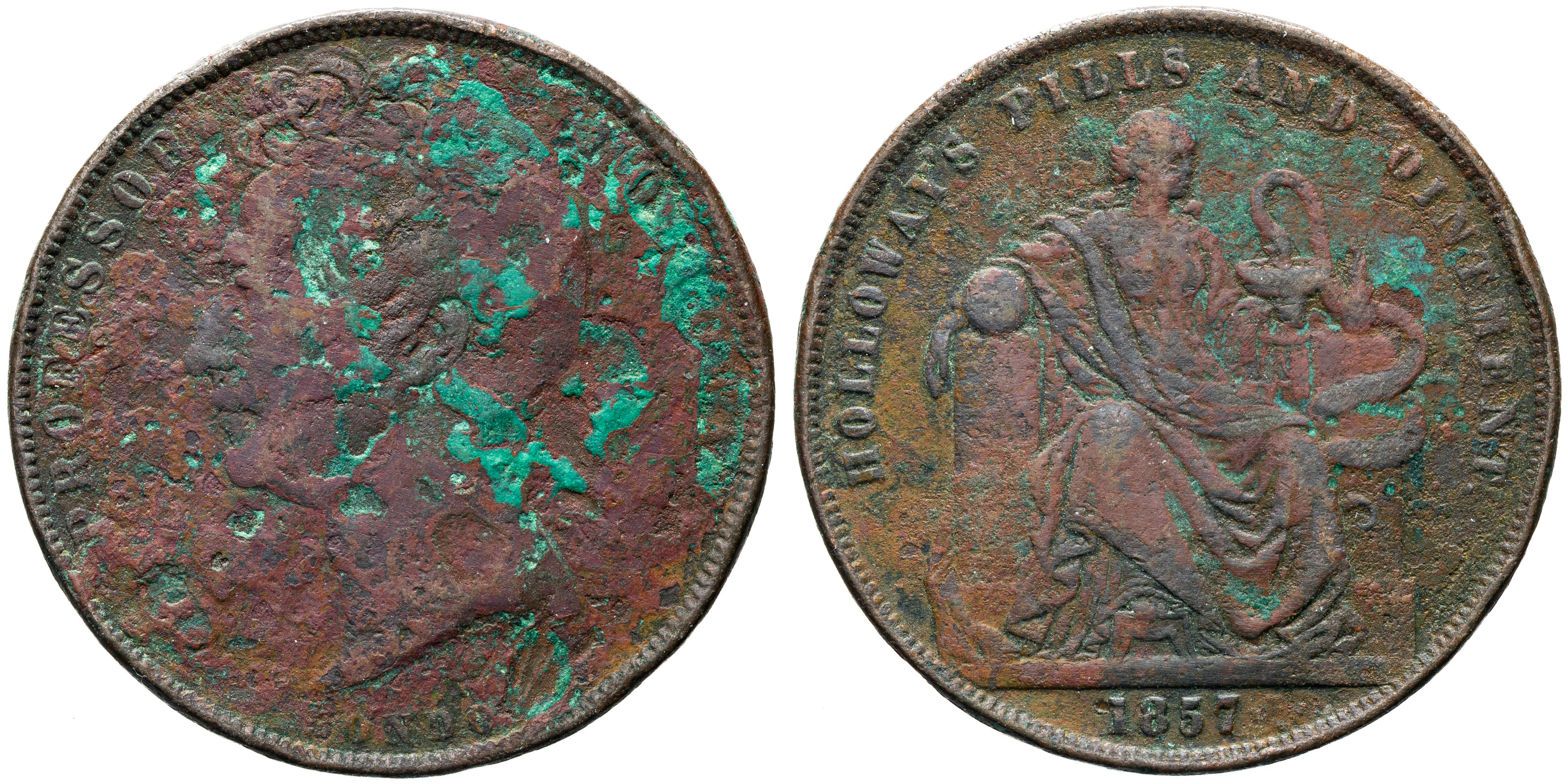 Great Britain, A.126 Holloway, Professor, London, GB, Penny, 1857, VG