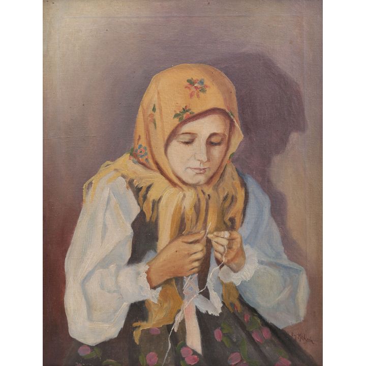 Artysta nieokreślony | Portret dziewczyny w stroju ludowym
