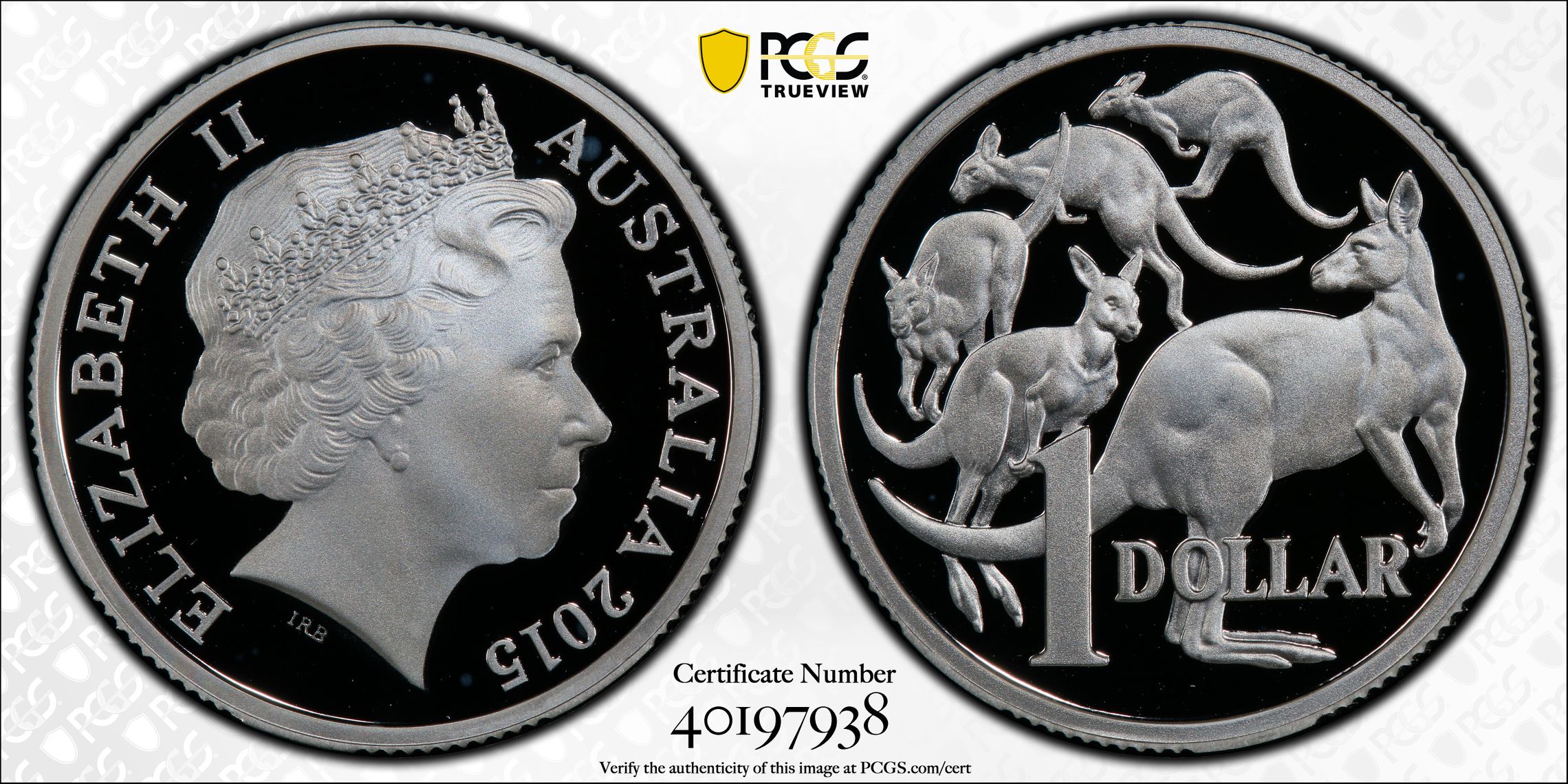 393 · 2015 Australia One Dollar, $1 Silver  PCGS - PR69DCAM -938