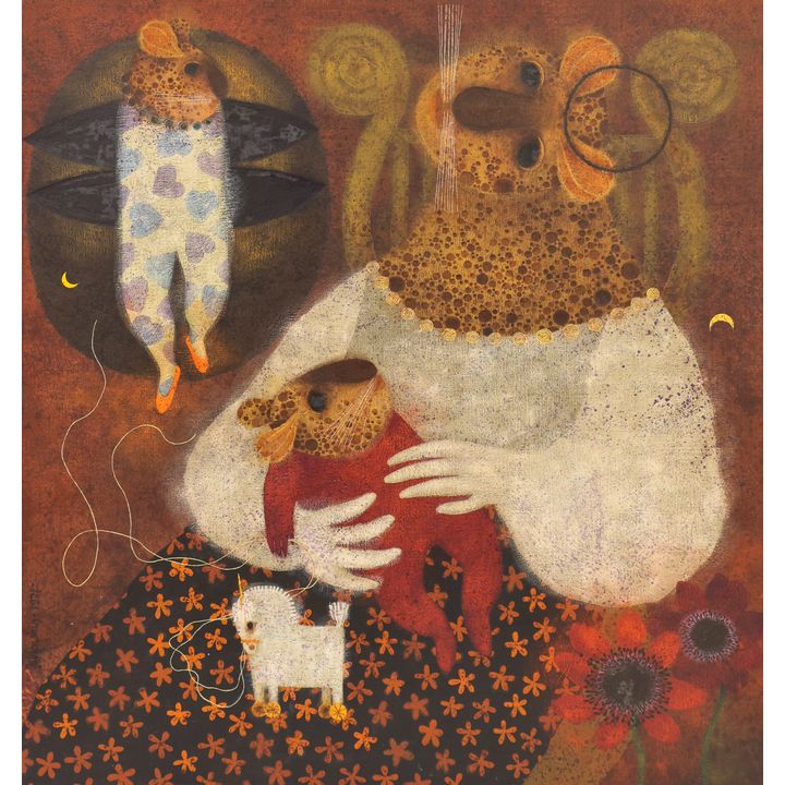 Carol Jablonsky ''Unicorn on Wheels'' 1971 Oil