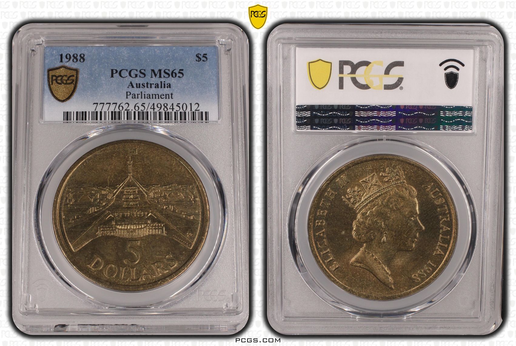 Parliament , Five Dollar, 1988, PCGS MS65