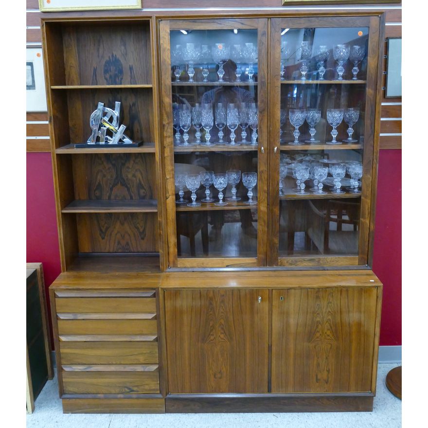 Bruksbo Norway Mid Century Rosewood China Cabinet 73''x59''x17.5''