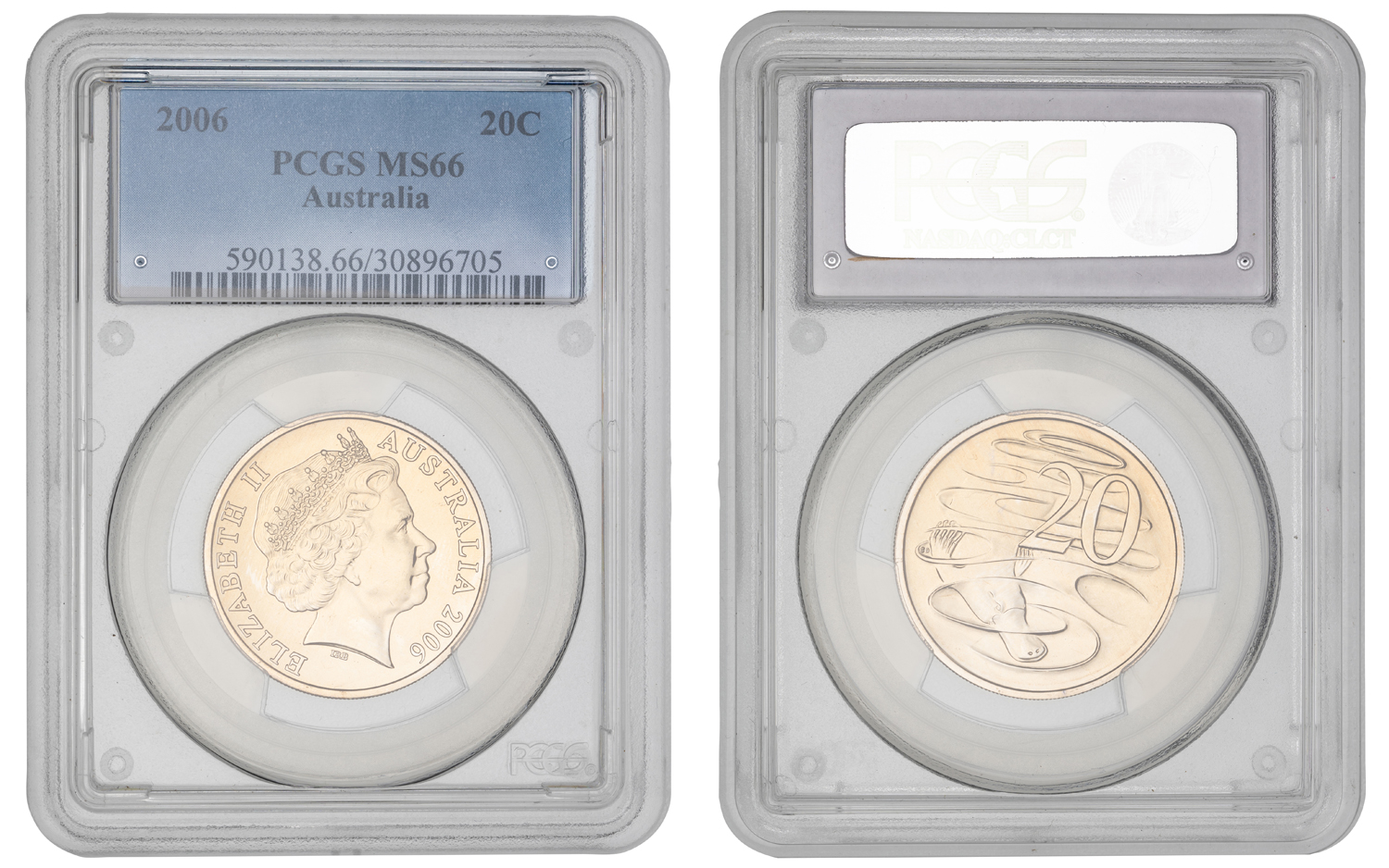 Elizabeth II, Twenty Cent, 2006, PCGS MS66