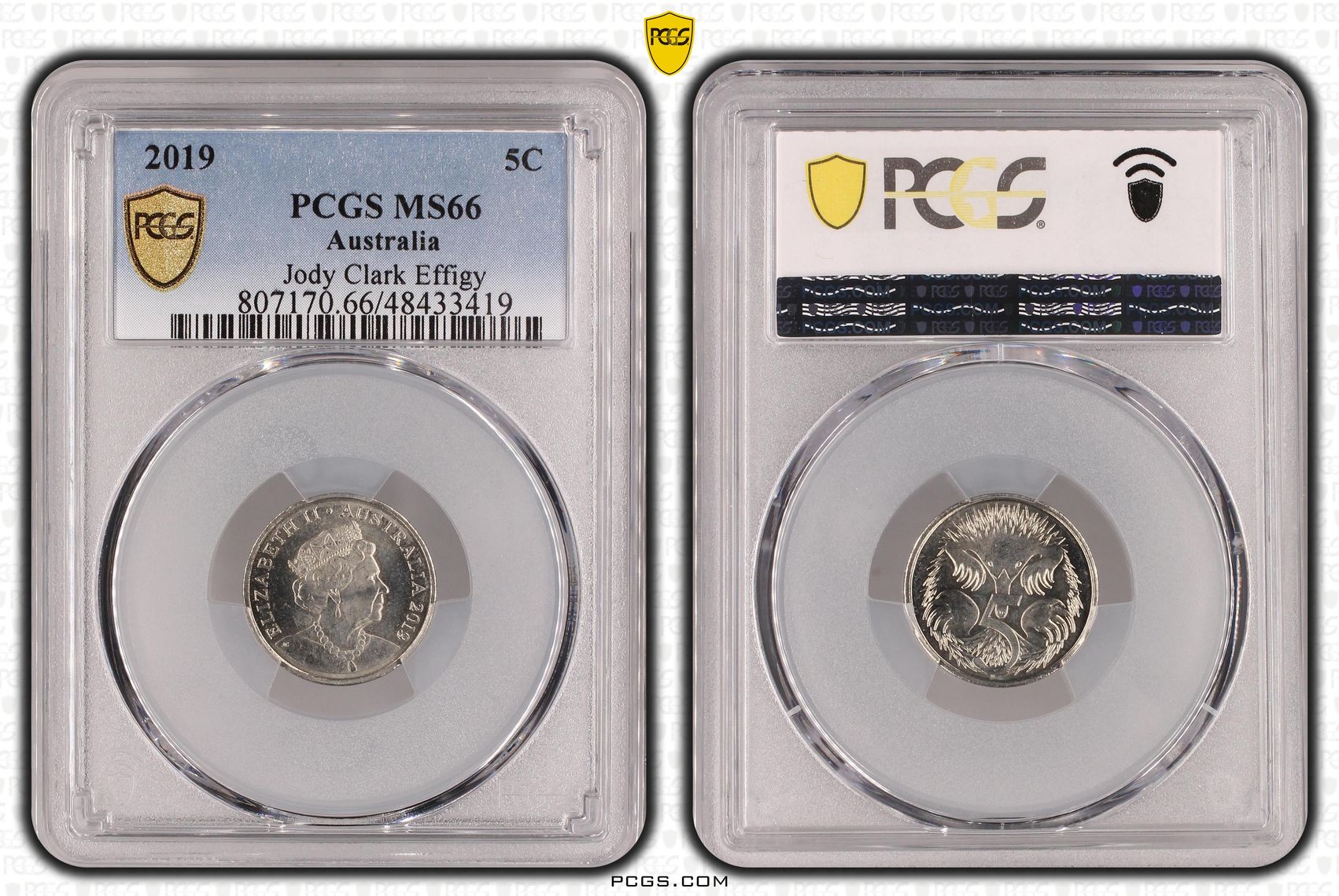 Elizabeth II, Jody Clark Effigy, Five Cent, 2019, PCGS MS66