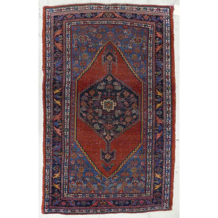 Antique Persian Bidjar Oriental Small Rug