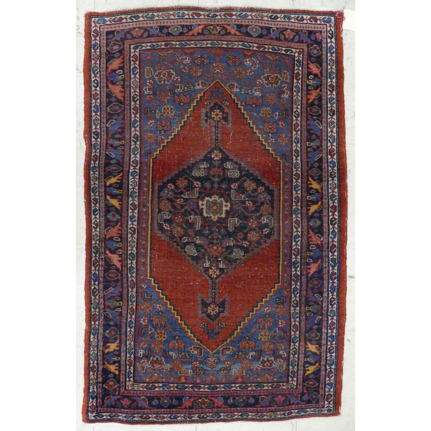 Antique Persian Bidjar Oriental Small Rug