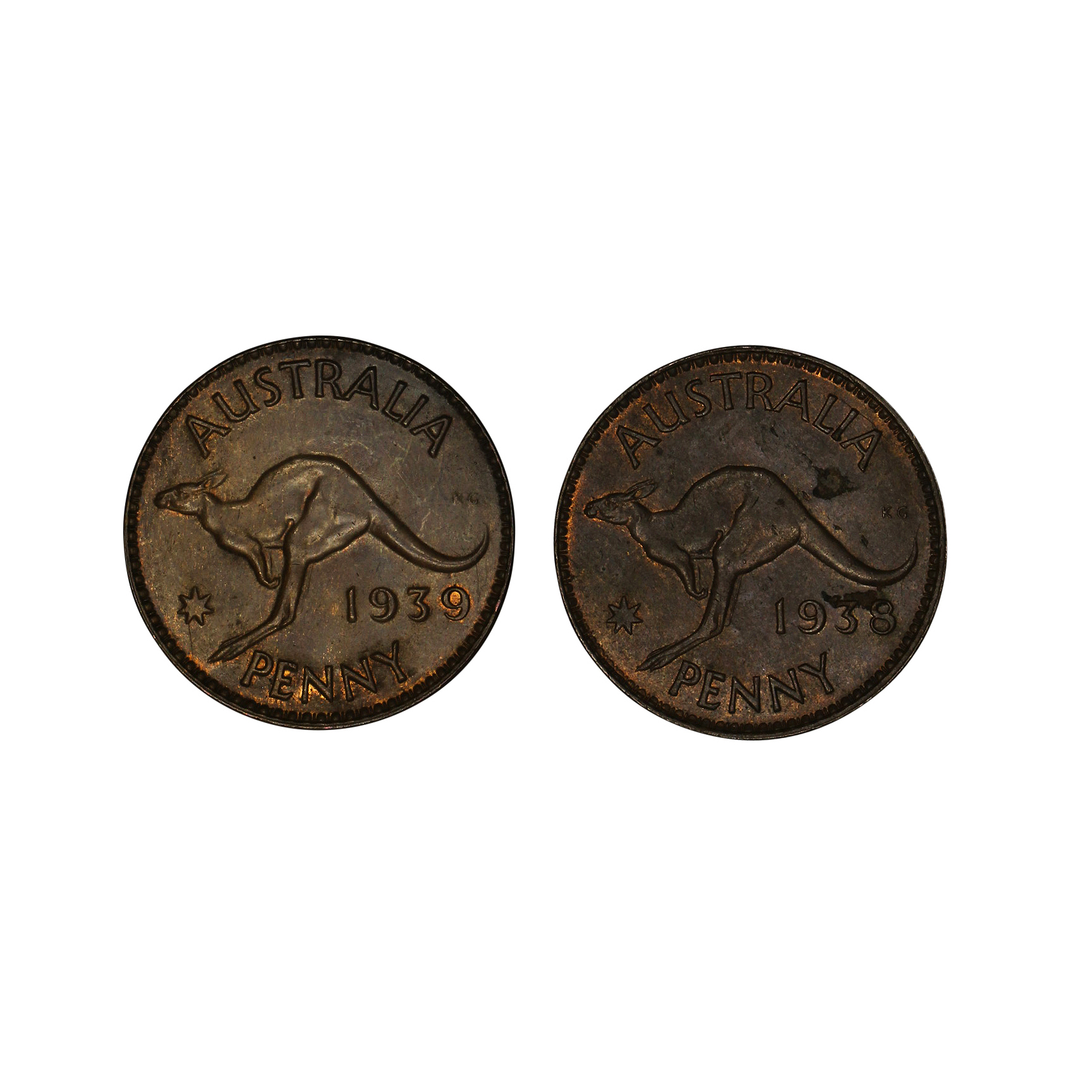 George VI, Penny, 1938 & 1939, EF