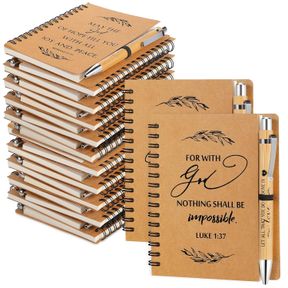KOSIZ 160 PCS/80 SET CHRISTIAN GIFTS BULK INCLUDE SPIRAL NOTEBOOK AND BIBLE VERSE BALLPOINT PEN PRAYER JOURNAL RELIGIOUS NOTEPAD F