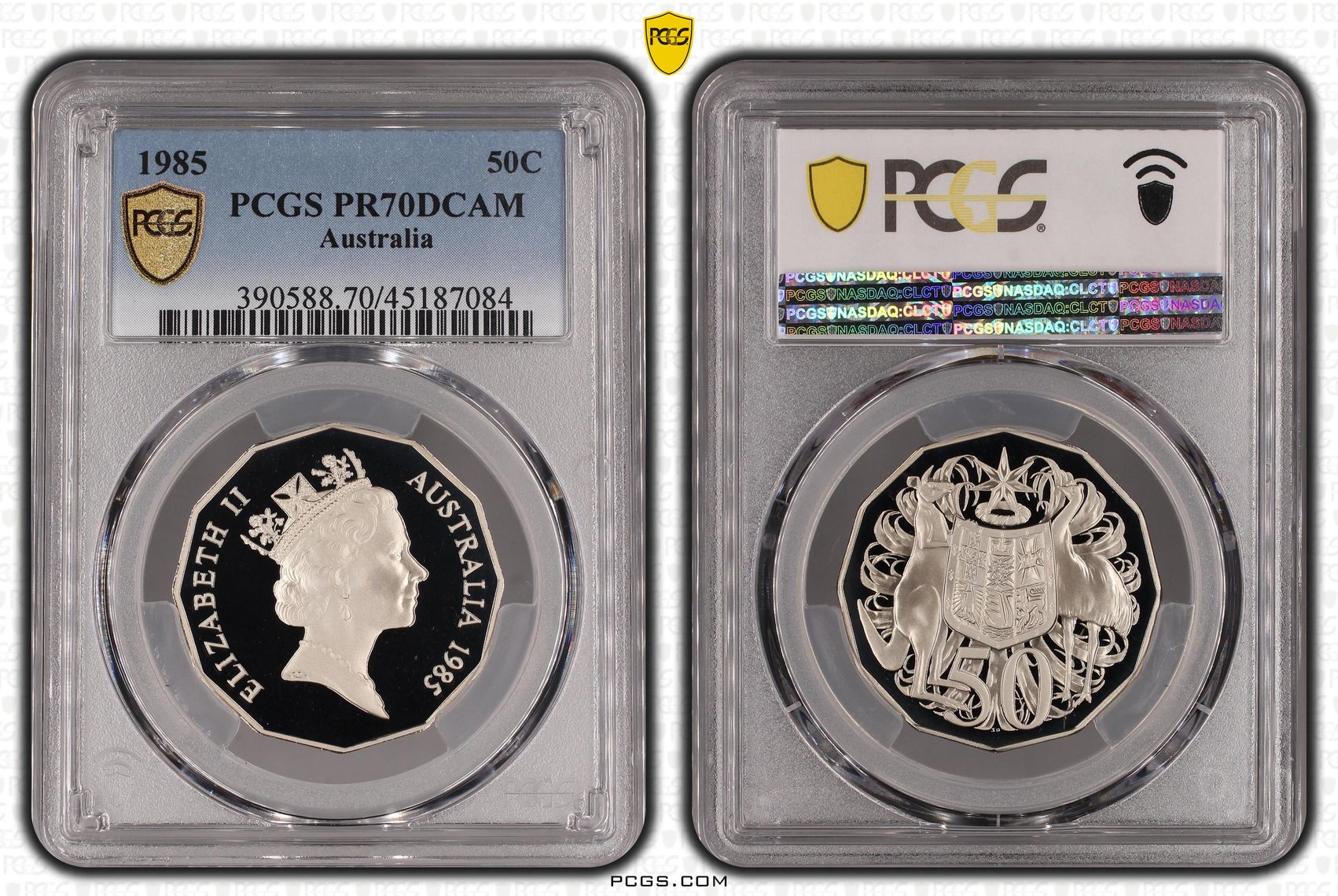 1985 Australia Fifty Cent, 50c PCGS - PR70DCAM POP 5/0 -084