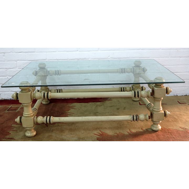 GLASS TOP COFFEE TABLE