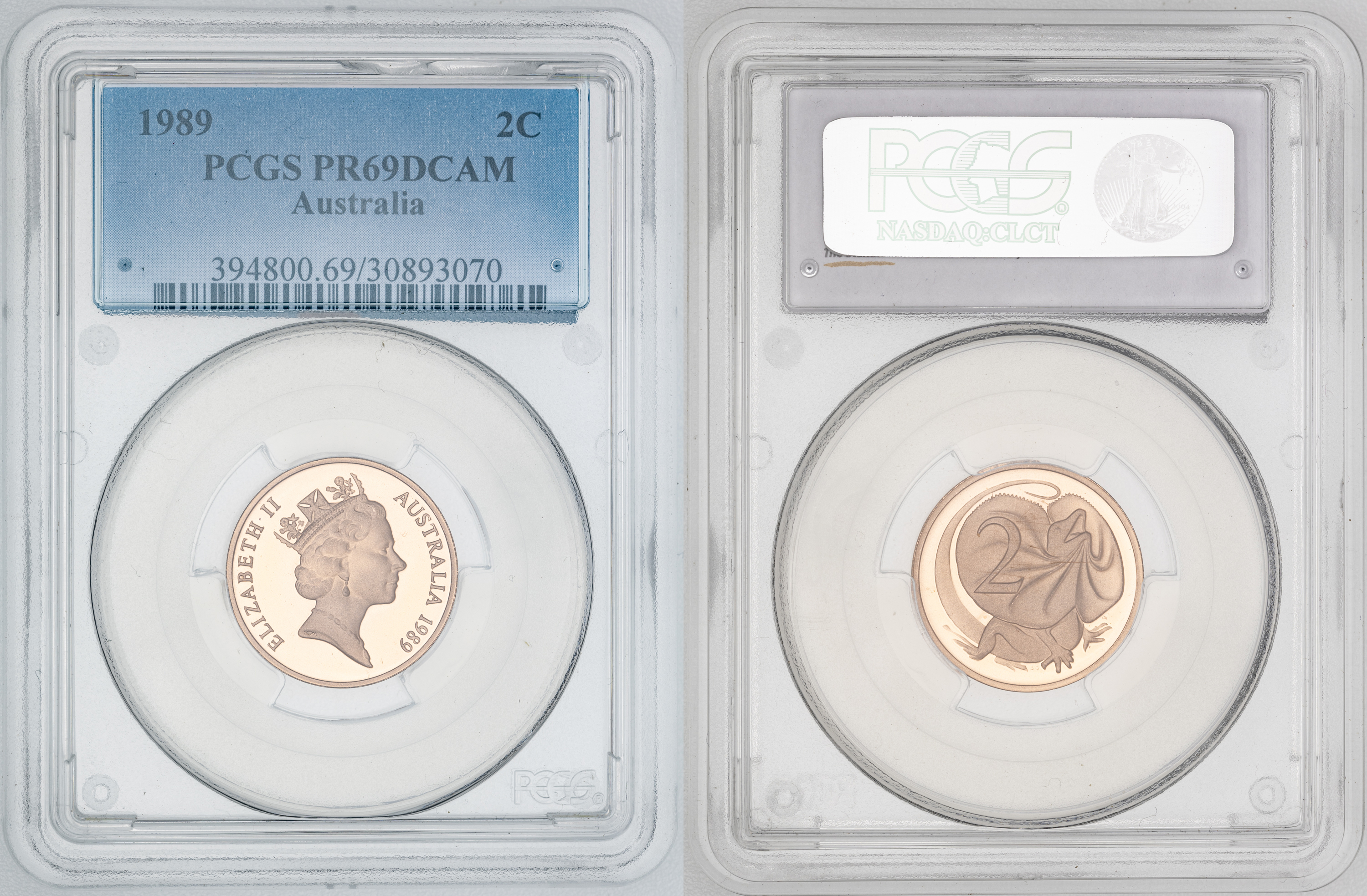 Elizabeth II, , Two Cent, 1989, PCGS PR69DCAM