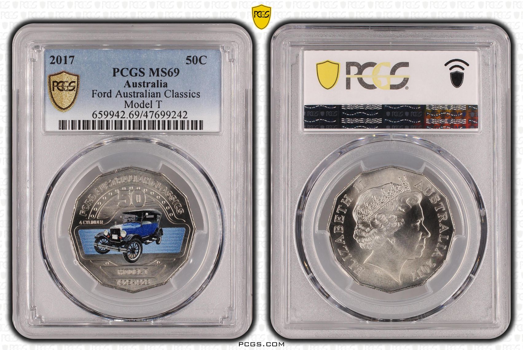 Ford Australian Classics - Model T, Fifty Cent, 2017, PCGS MS 69