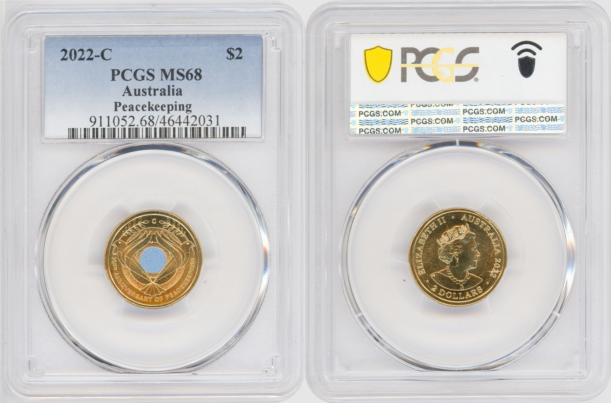 Peacekeeping Colorized , Two Dollar, 2022-C, PCGS MS68