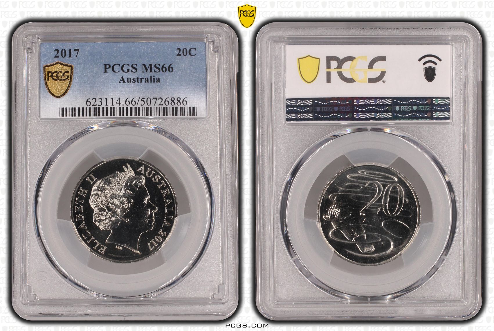 Twenty Cent, 2017, PCGS MS66