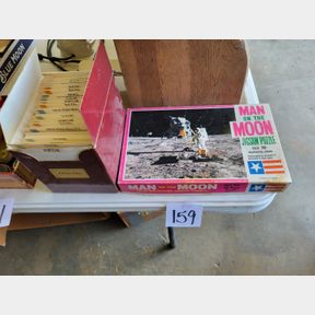 Man on the Moon puzzle and classic car reference sheets