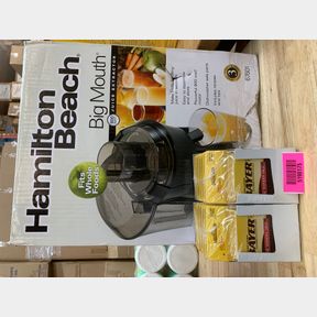 HAMILTON BEACH BIG MOUTH JUICE EXTRACTOR 800W & 2X BAYERS GENUINE ASPRIN 6 PACK