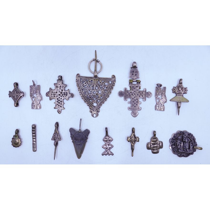 Box Ethiopian Coptic Cross Pendants etc.
