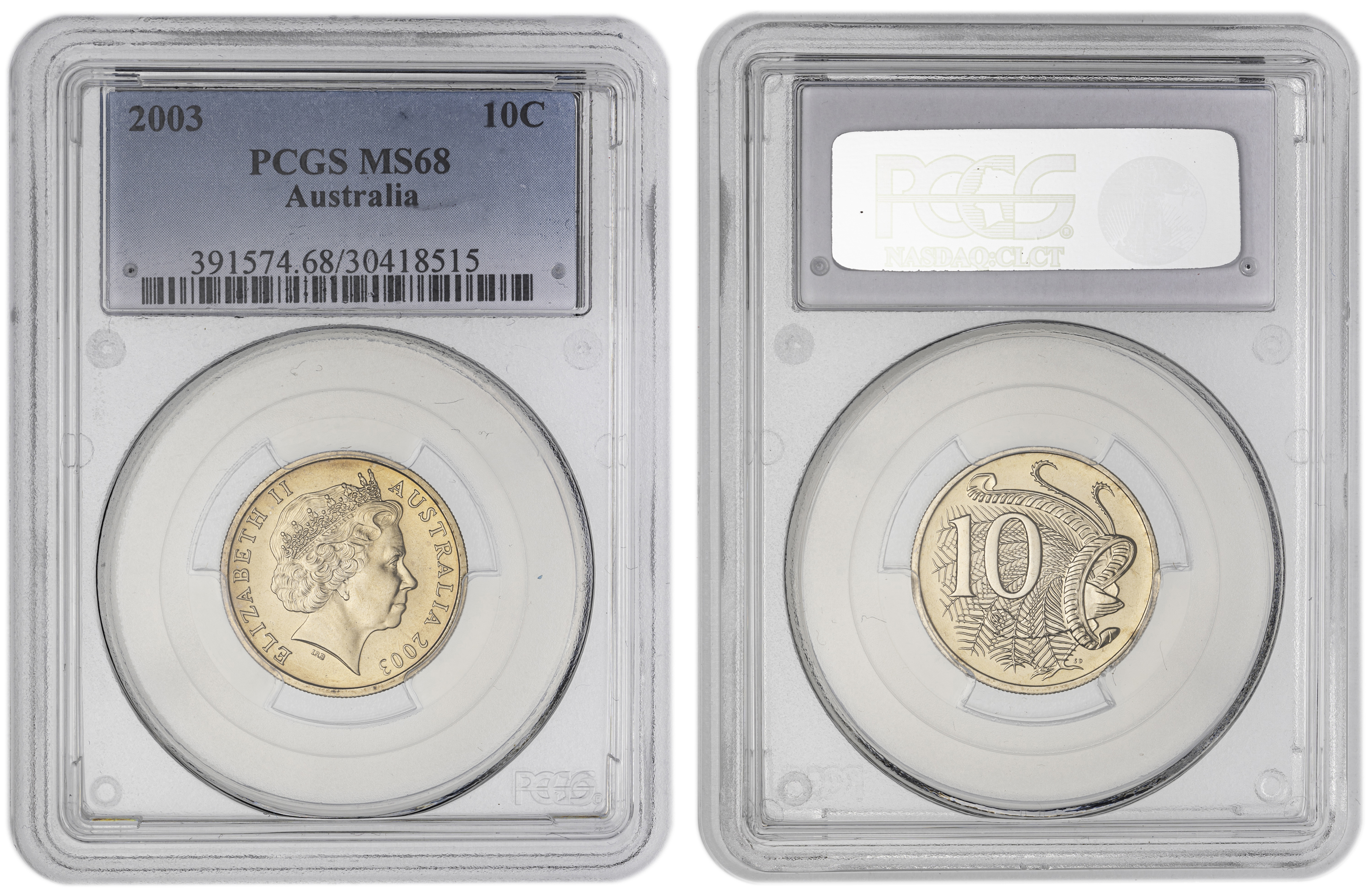 , Ten Cent, 2003, PCGS MS68