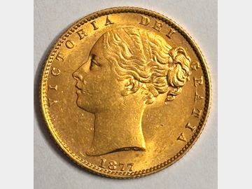 1877 VICTORIA SYDNEY MINT SHIELD GOLD SOVEREIGN