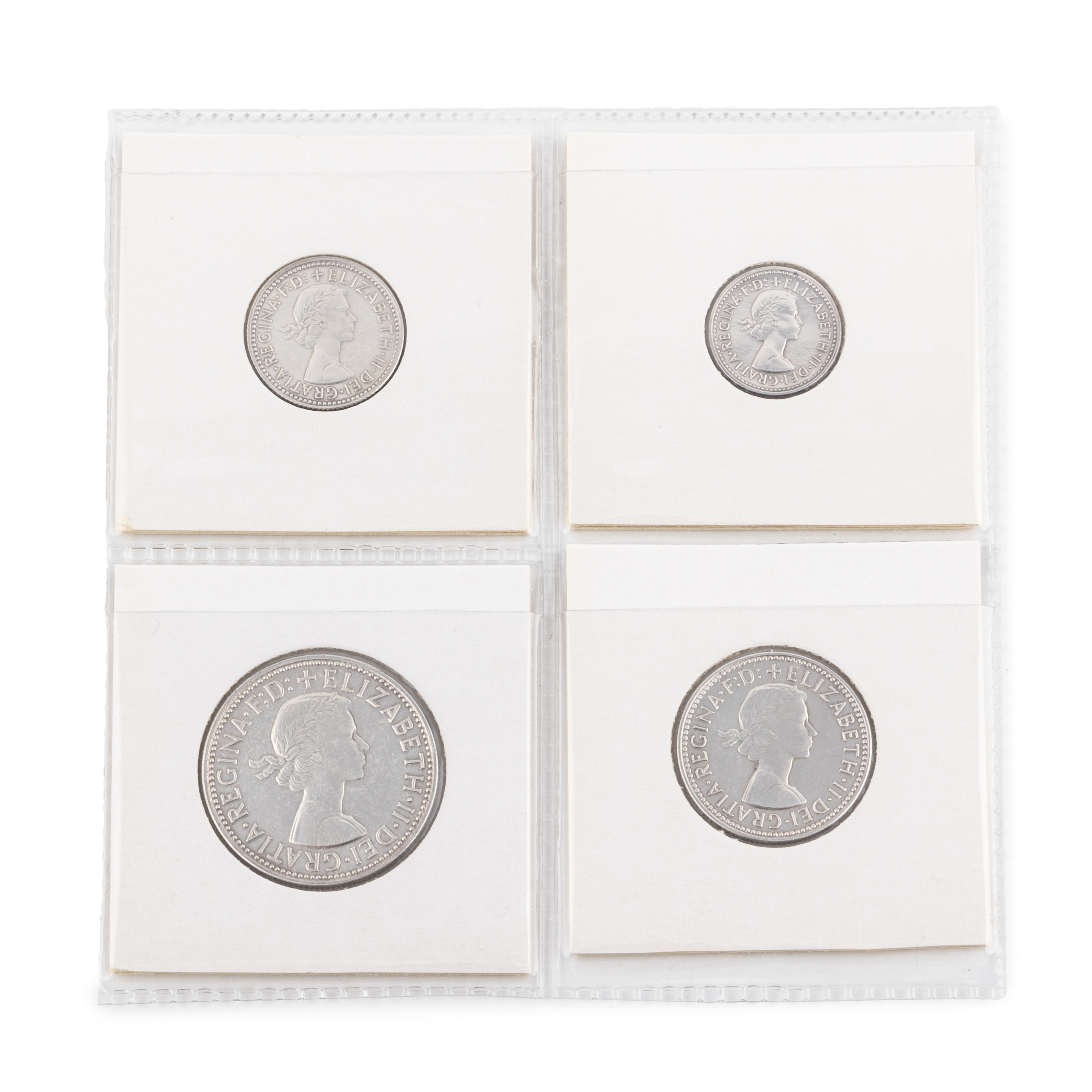 Elizabeth II, Four Coin Melbourne Proof Set, Threepence - Florin, 1961, FDC