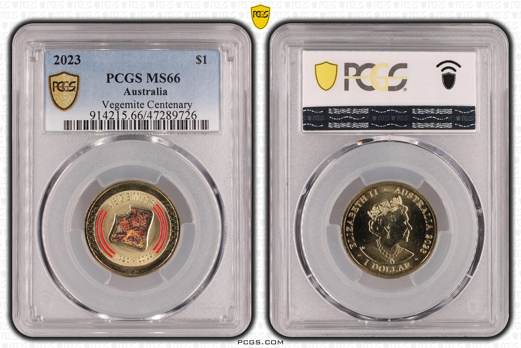 Vegemite Centenary, One Dollar, 2023, PCGS MS 66