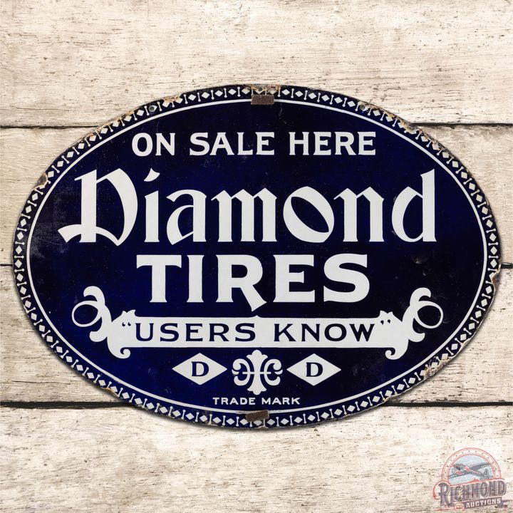 Diamond Tires "Users Know" On Sale Here DS Porcelain Sign