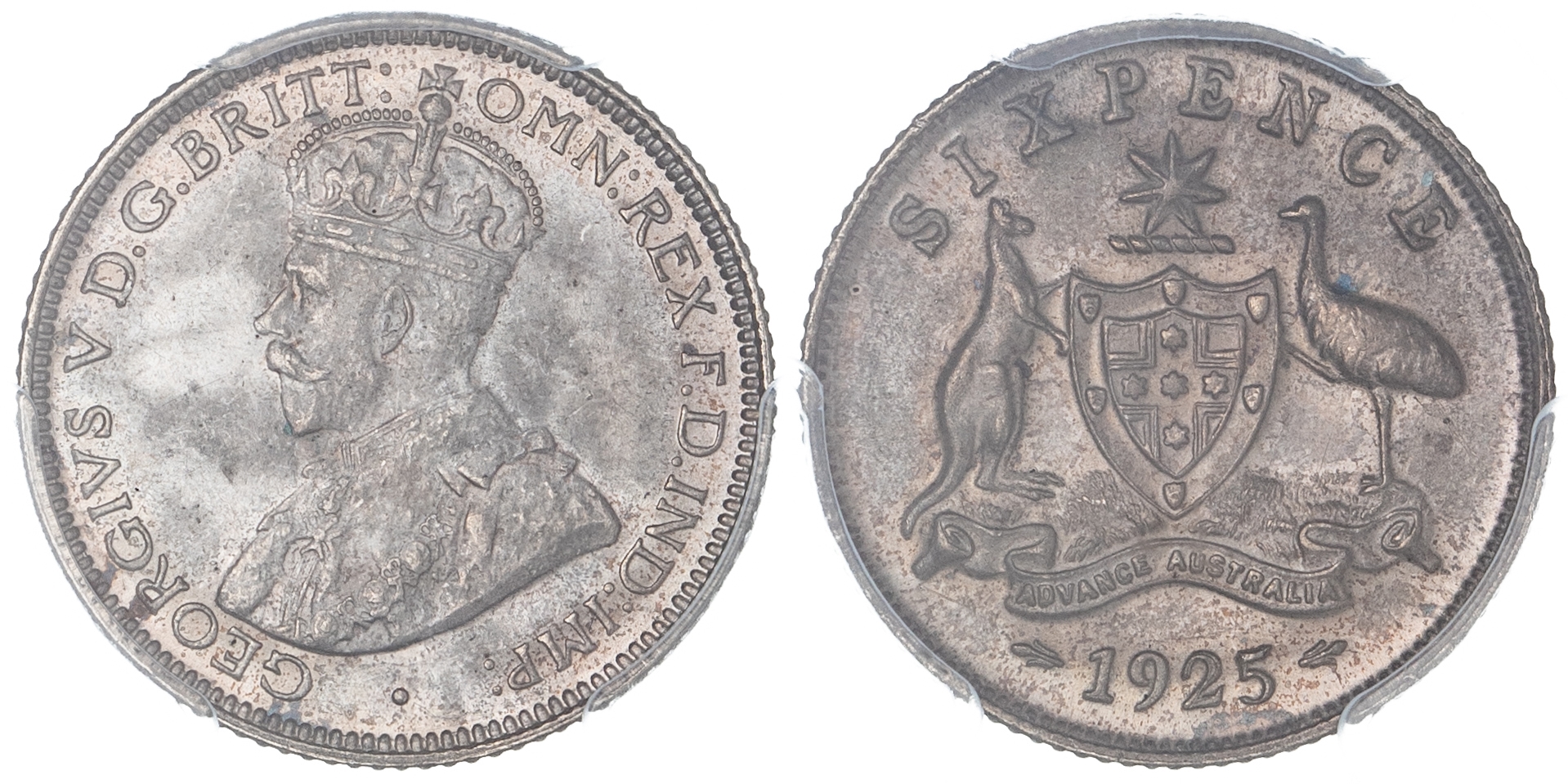 George V, Sixpence, 1925, PCGS MS65