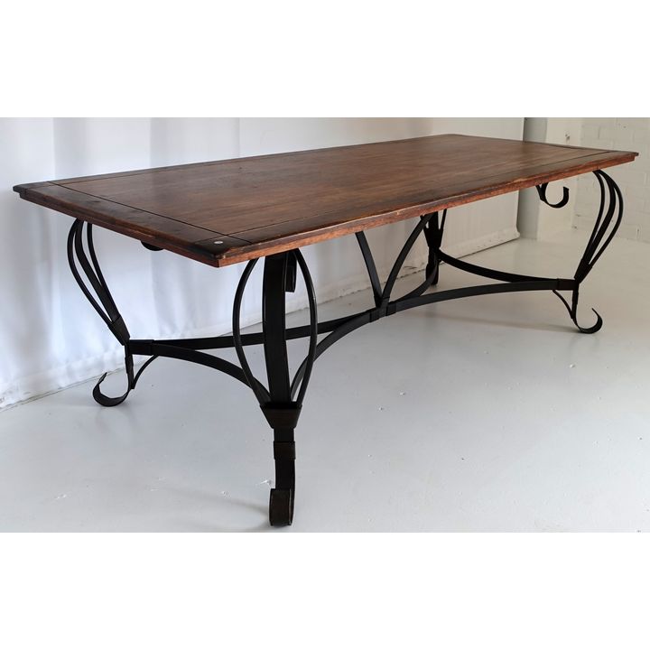 METAL BASE DINING TABLE