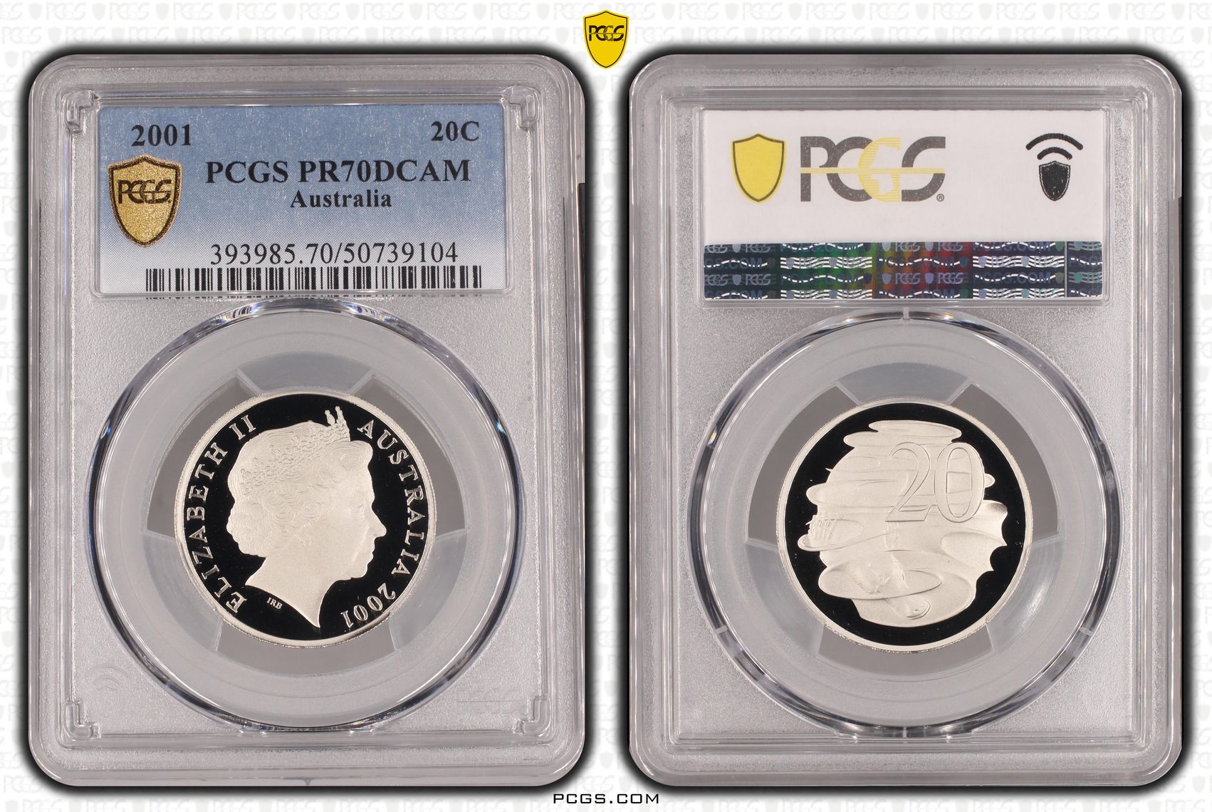 Twenty Cent, 2001, PCGS PR70DCAM