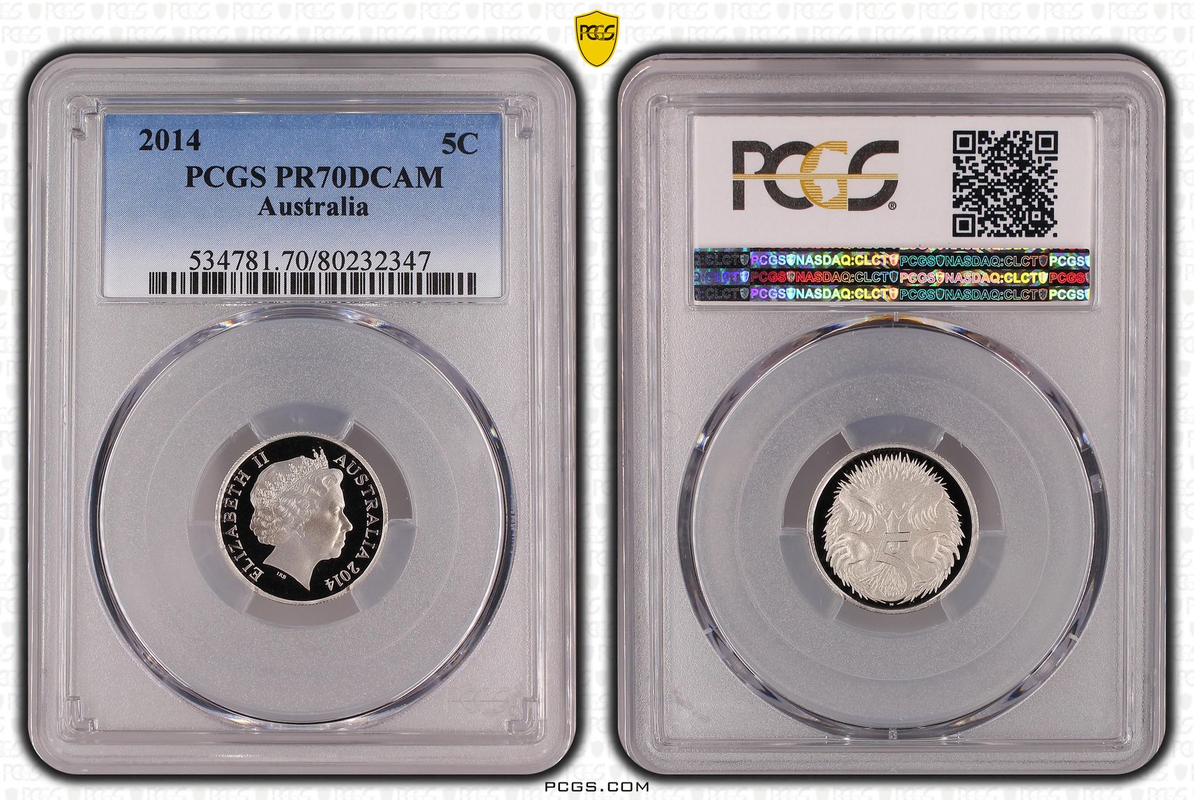 Elizabeth II, Five Cent, 2014, PCGS PR70DCAM