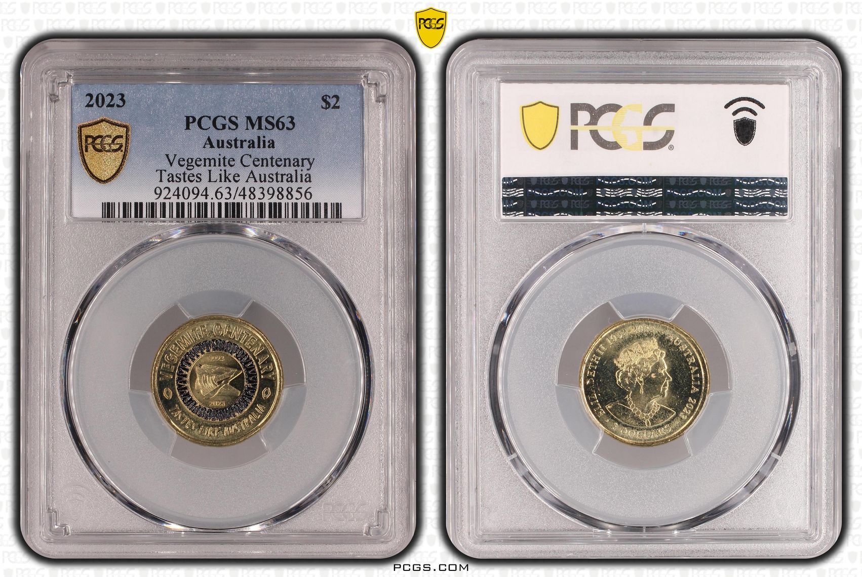 Elizabeth II, Vegemite Centenary, Two Dollar, 2023, PCGS MS63