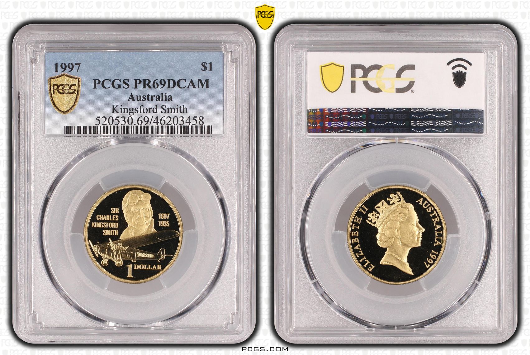 Kingsford Smith, One Dollar, 1997, PCGS PR69DCAM