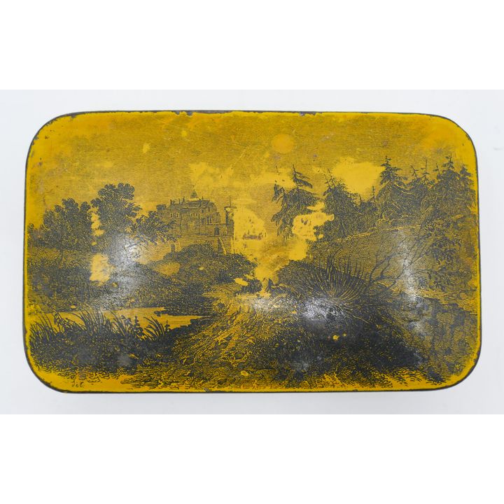 Antique Abbotsford Scottish Tin Souvenir Box 5''