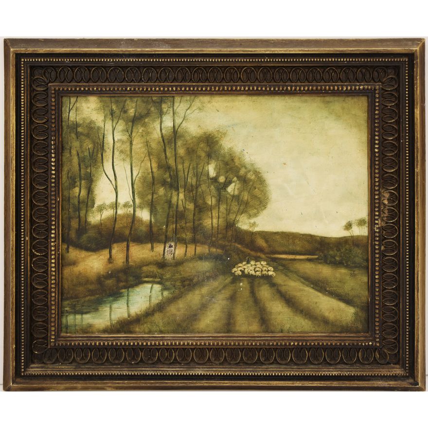 Muryel Kelly ''Shiva Landscape'' 1975 Oil Framed 16''x19''