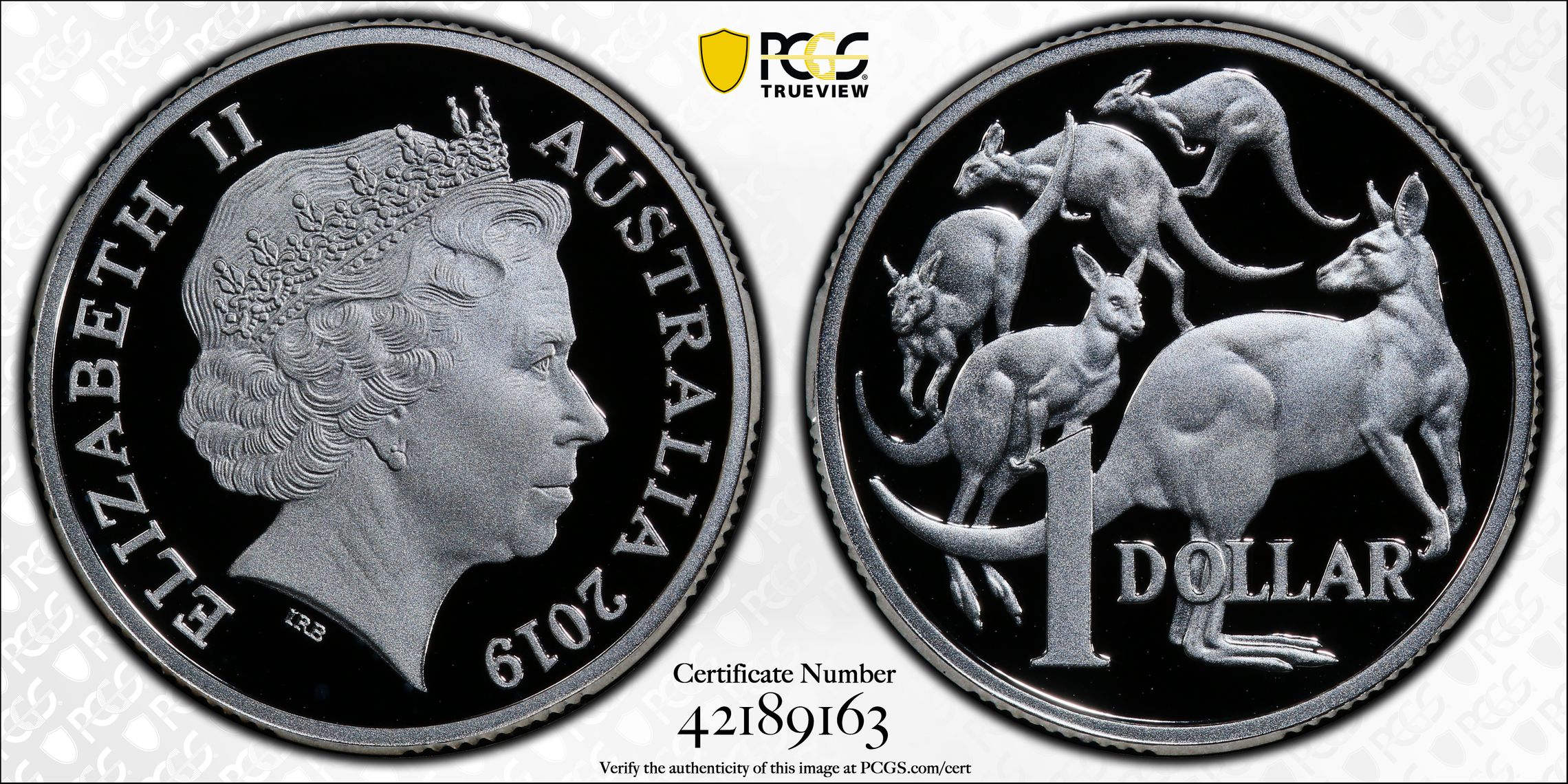 401 · 2019 Australia One Dollar, $1 Silver Kangaroo Silver PCGS - PR69DCAM -163