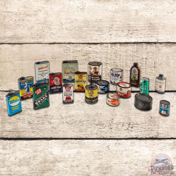 Group of 19 Whiz Advertising Cans & Bottles