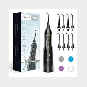 Fairywill Pro Water Flosser for Teeth Extra Nozzles and Clean 8 Tips 300ML tank Cordless design|