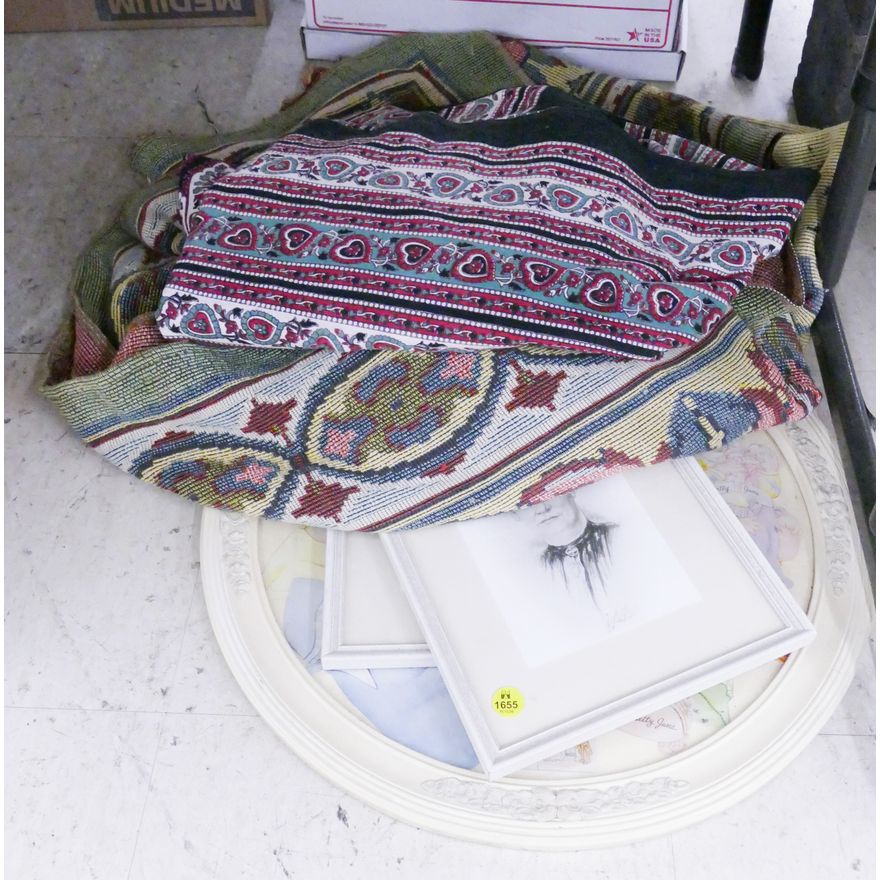 Group Patterned Blankets and Picture Frames
