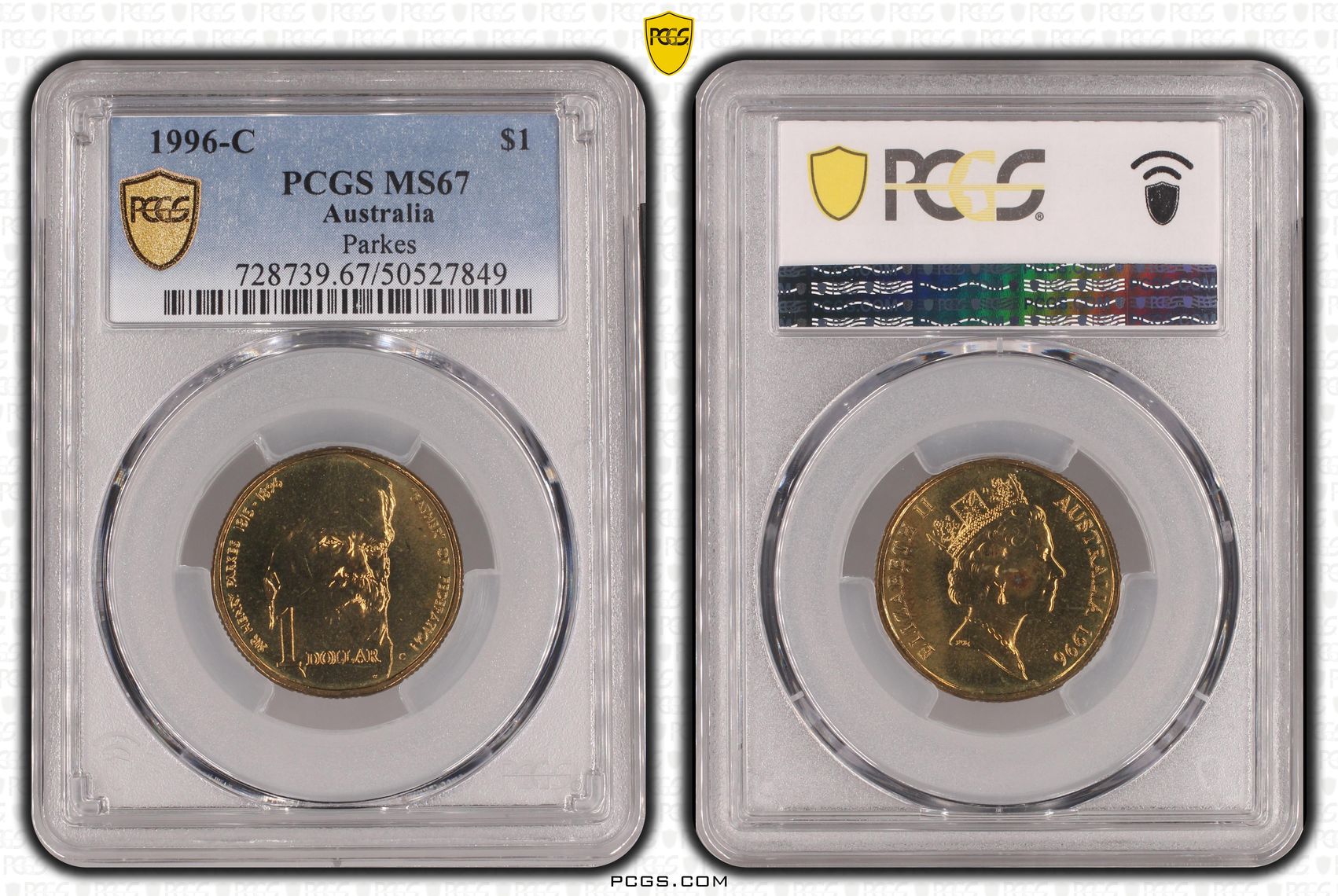 Parkes, One Dollar, 1996-C, PCGS MS67